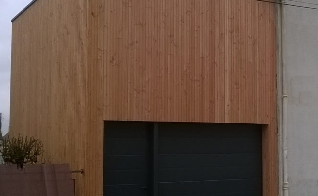 Construction garage bardage red cedar