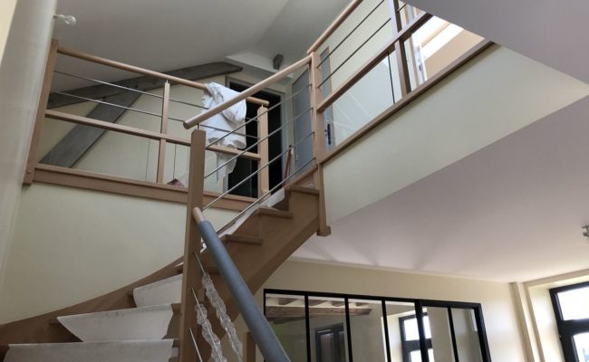 Rénovation intérieure escalier contemporain sarthe